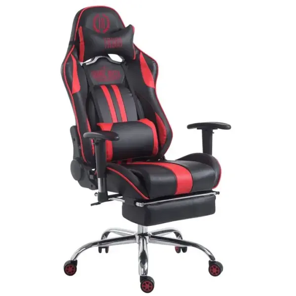 Fauteuil De Bureau Gamer Limit V2 En Similicuir Noir / Rouge/avec Repose-pieds