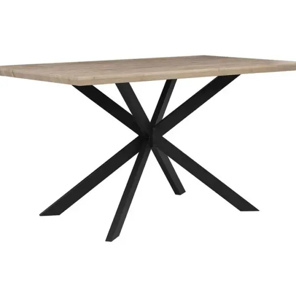 Table 140 X 80 Cm Bois Clair Et Noir Spectra