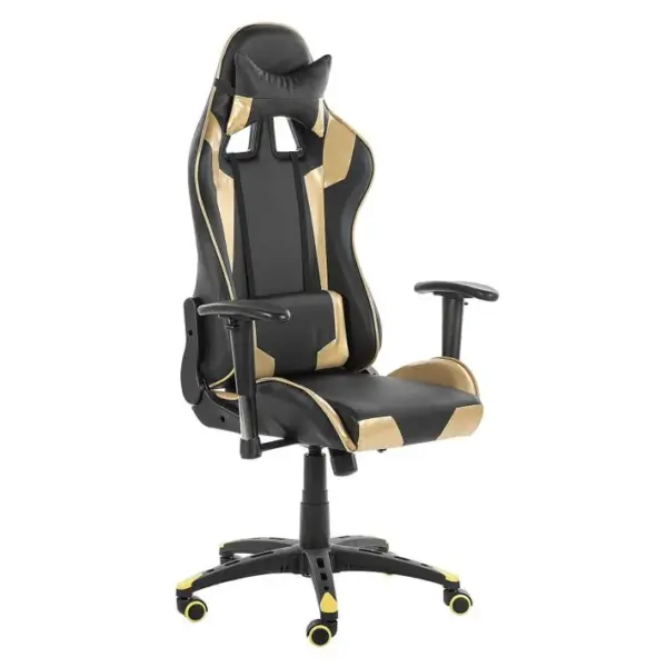 Siège De Gaming Cuir Pu Doré Knight