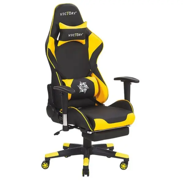 Siège De Gaming Cuir Pu Jaune Victory