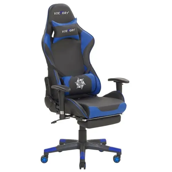 Siège De Gaming Cuir Pu Bleu Victory