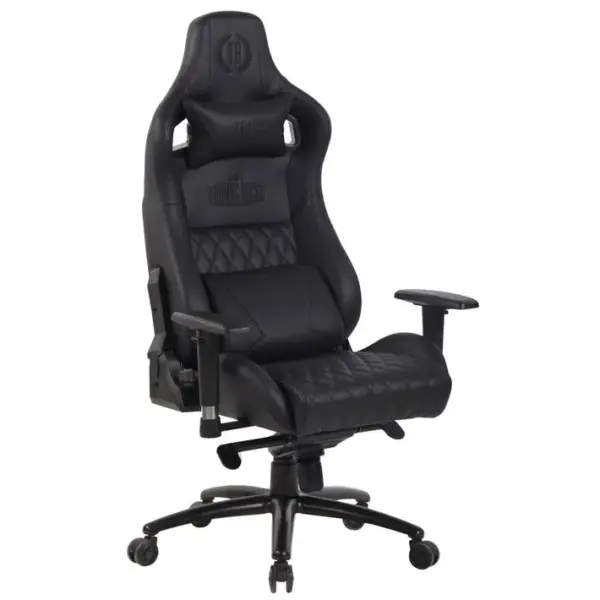 Fauteuil De Bureau Gamer Keren En Véritable Cuir Noir