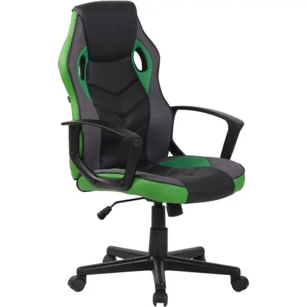 Fauteuil De Bureau / Gaming Glendale En Similicuir Et Tissu En Maille Noir / Vert