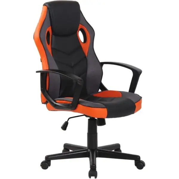 Fauteuil De Bureau / Gaming Glendale En Similicuir Et Tissu En Maille Noir / Orange