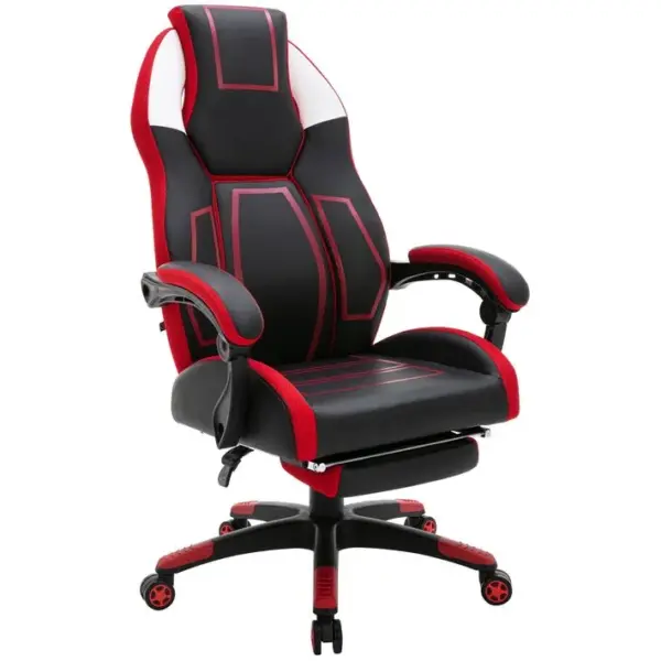 Fauteuil De Bureau Gamer Clovis En Similicuir Noir / Rouge