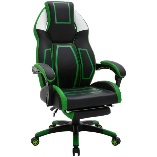 Fauteuil De Bureau Gamer Clovis En Similicuir Noir / Vert