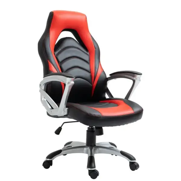 Fauteuil De Bureau / Gaming Foxton En Similicuir Noir / Rouge