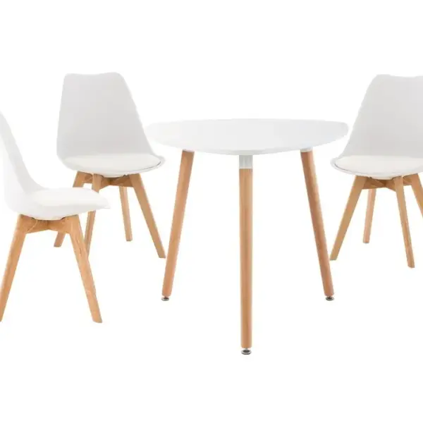 Ensemble De Salle À Manger Libanera Avec 1 Table Et 3 Chaises Blanc