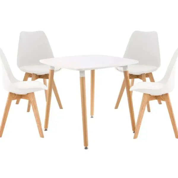 Ensemble De Salle À Manger Liborg Avec 1 Table Et 4 Chaises Blanc