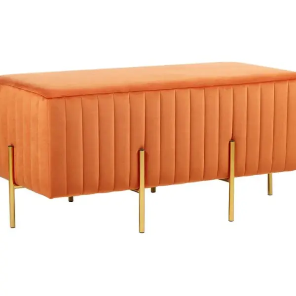 Bout De Lit En Velours Orange Dayton