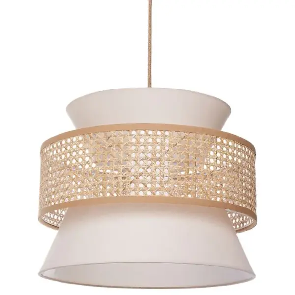 Lampe Suspension Ton Naturel Et Beige Luyano