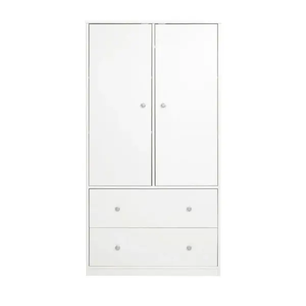 Armoire 2 portes 2 tiroirs BLOOM Blanc