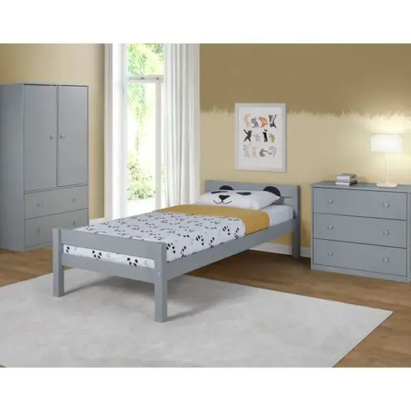 Armoire 2 portes 2 tiroirs BLOOM Gris