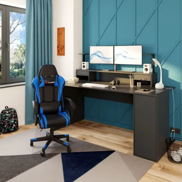 Fauteuil de bureau GAMER FURIOUS noir et bleu