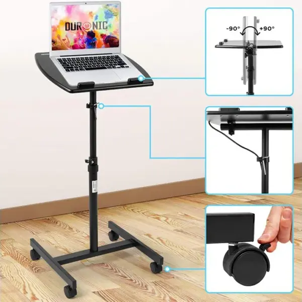 Wps27 Table De Travail Mobile Assis-debout - Podium à Roulettes - Hauteur Ajustable - Capacité 10 Kg