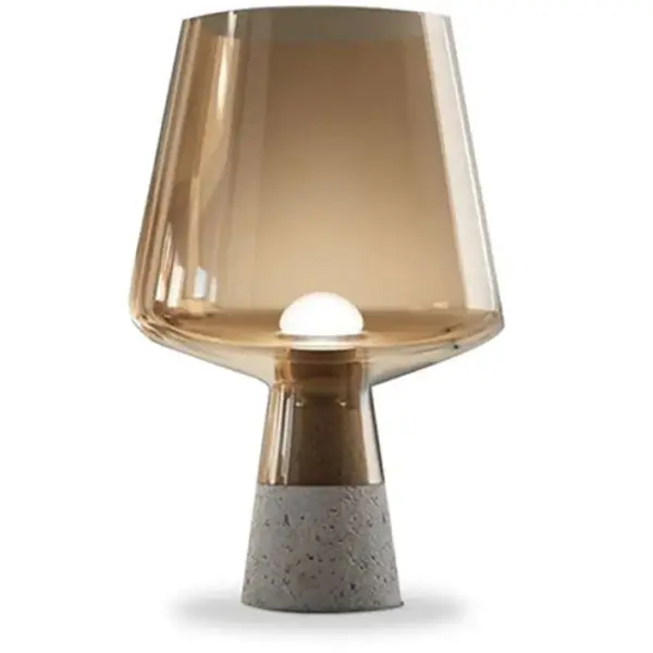 Lampe En Pierre Et Verre Fumé - Seren Marron