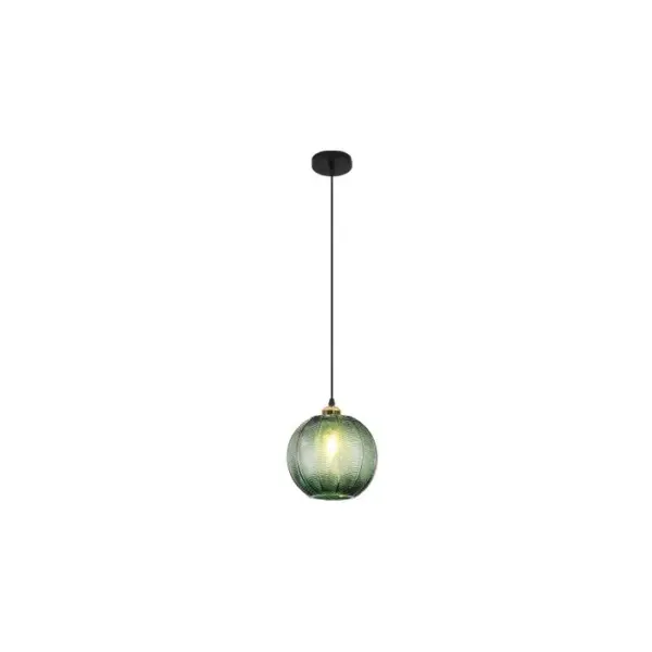 Lampe Suspendue Virginia - Métal Et Verre Vert