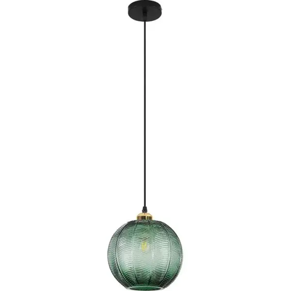 Lampe Suspendue Virginia - Métal Et Verre Vert