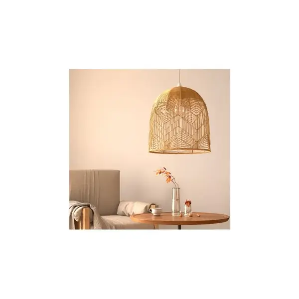 Lampe Suspendue Style Boho Bali En Rotin Naturel - Tuan Bois Naturel Clair