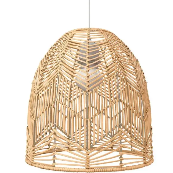 Lampe Suspendue Style Boho Bali En Rotin Naturel - Tuan Bois Naturel Clair