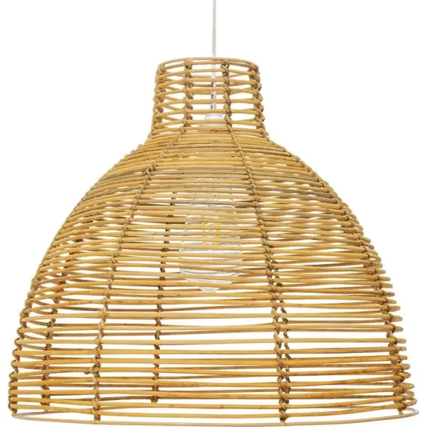 Lampe Suspendue Style Boho Bali En Rotin Naturel - Din Bois Naturel