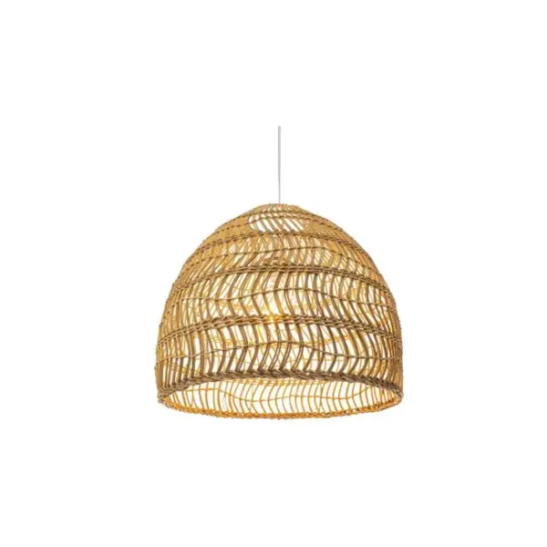 Lampe Suspendue Style Boho Bali En Rotin Naturel - 40cm - Seam Bois Naturel