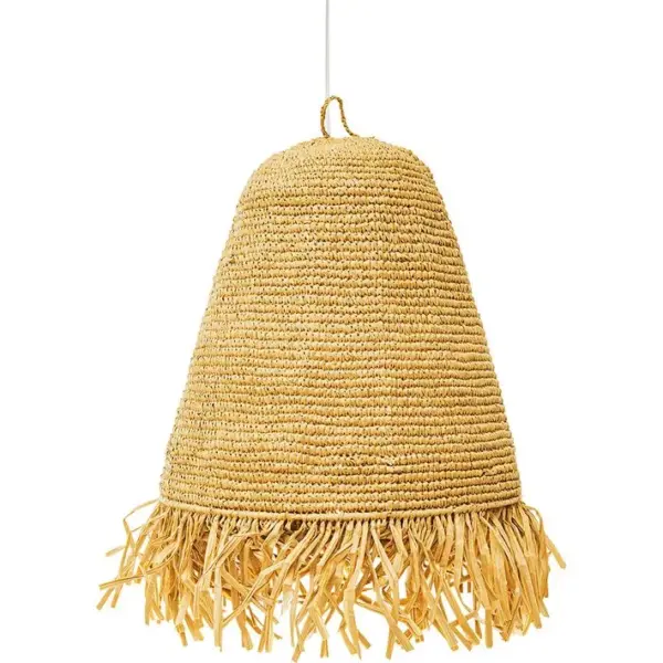 Lampe Suspendue Style Boho Bali En Rotin Naturel - Hue Bois Naturel