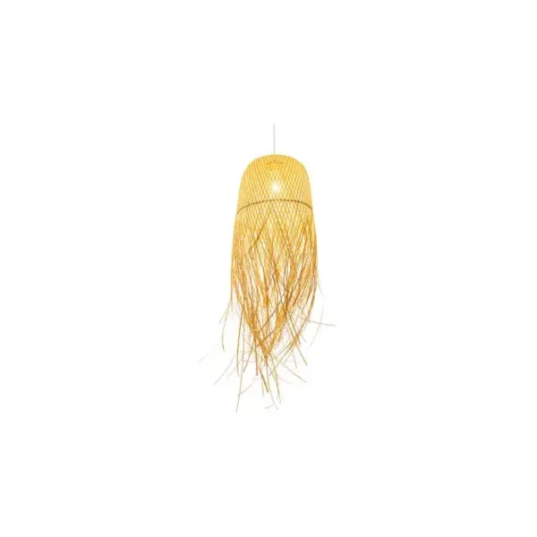 Lampe Suspendue Style Boho Bali En Rotin Naturel - Luong Bois Naturel