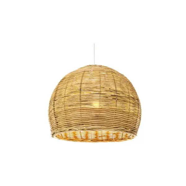 Lampe Suspendue Style Boho Bali En Rotin Naturel - Thu Bois Naturel