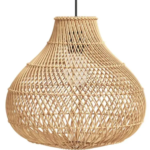 Lampe De Plafond En Rotin - Lampe Suspendue Bohème De Bali - Gehe Naturel