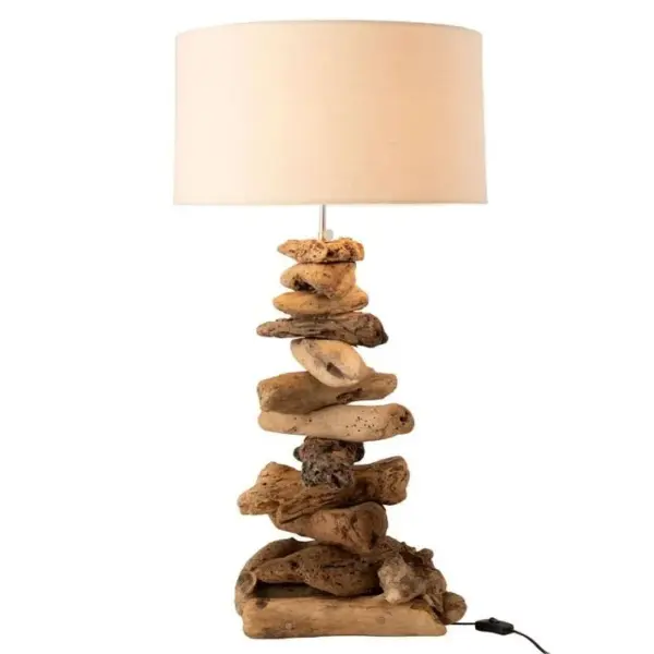 Lampe à Poser Design bois Flotté 63cm Naturel