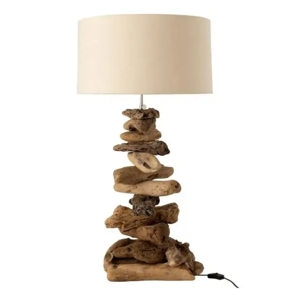 Lampe à Poser Design bois Flotté 63cm Naturel