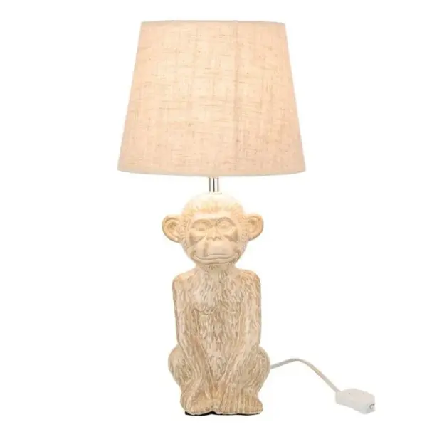 Lampe à Poser Design singe Ciment 46cm Beige