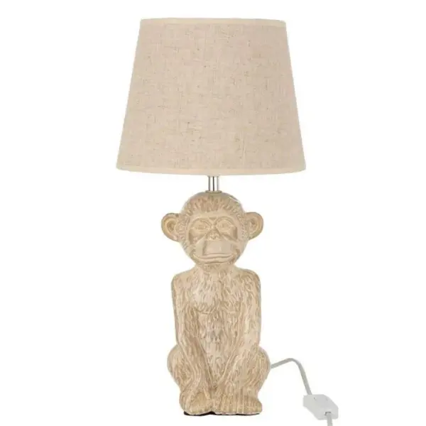 Lampe à Poser Design singe Ciment 46cm Beige