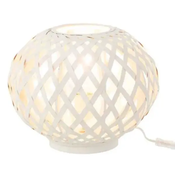 Lampe à Poser En Bambou inaya 32cm Blanc