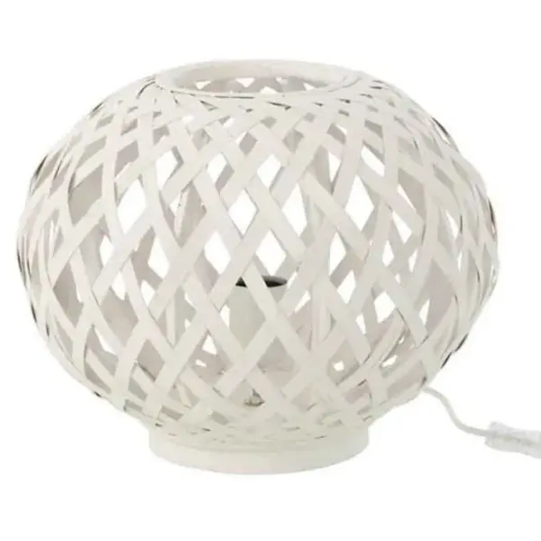 Lampe à Poser En Bambou inaya 32cm Blanc