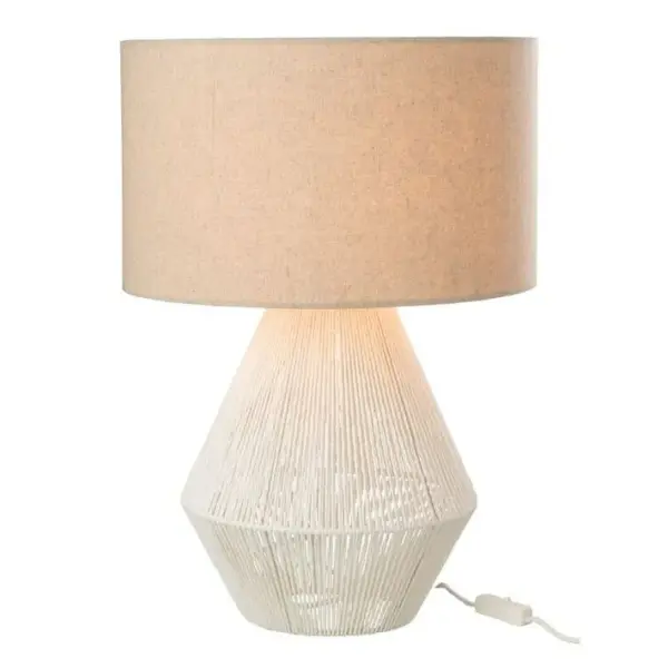 Lampe à Poser En Jute ficelles 51cm Blanc