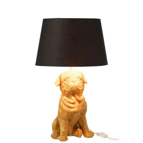 Lampe à Poser Déco chien Assis 52cm Or