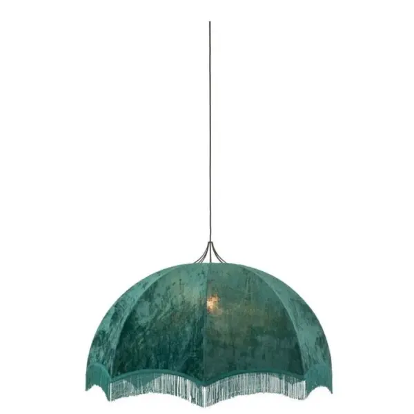 Lampe Suspension velours 95cm Vert