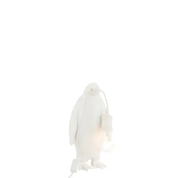 Lampe à Poser En Résine pingouin 35cm Blanc