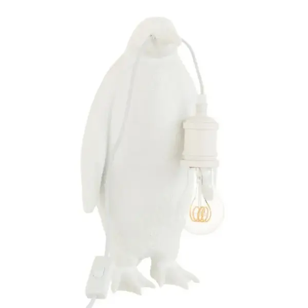 Lampe à Poser En Résine pingouin 35cm Blanc