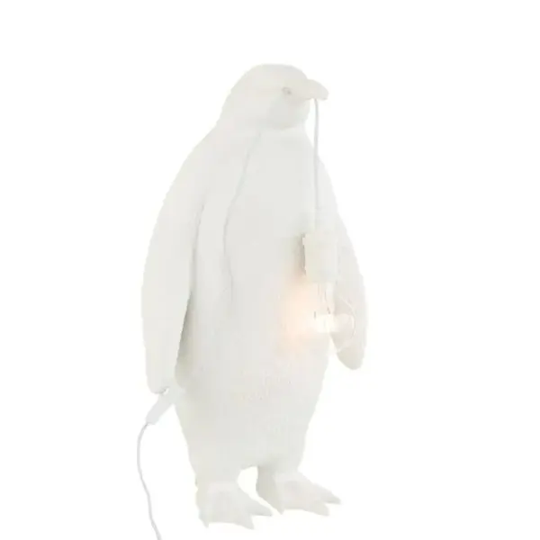 Lampe à Poser En Résine pingouin 59cm Blanc