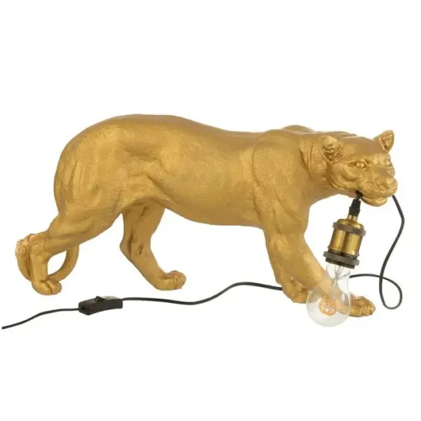 Lampe à Poser En Résine puma 58cm Or