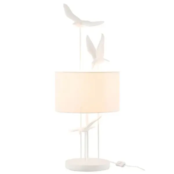 Lampe à Poser oiseaux 79cm Blanc