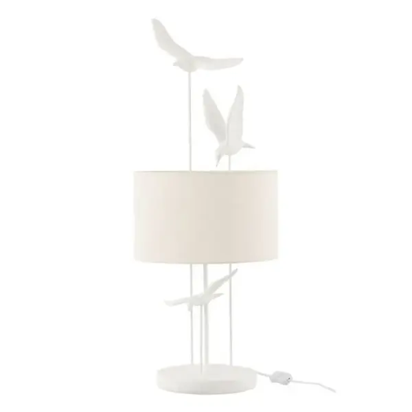 Lampe à Poser oiseaux 79cm Blanc