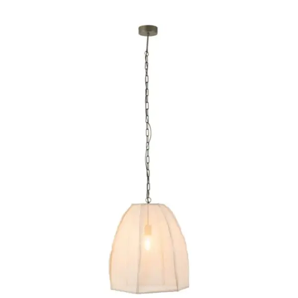 Lampe Suspension En Lin poire 161cm Blanc