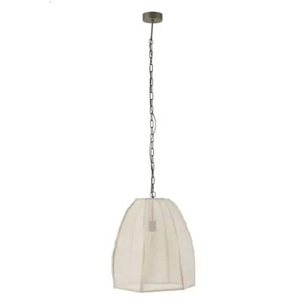 Lampe Suspension En Lin poire 161cm Blanc