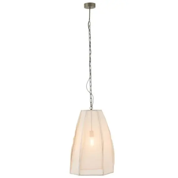 Lampe Suspension En Lin poire 173cm Blanc