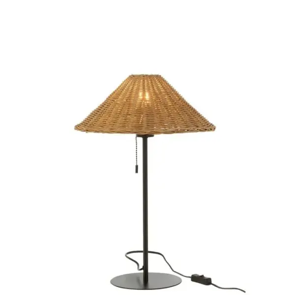 Lampe à Poser En Rotin preston 50cm Naturel et Noir