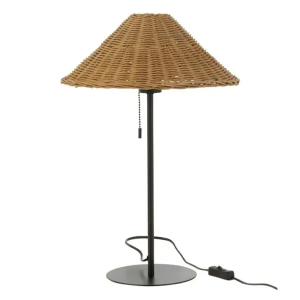 Lampe à Poser En Rotin preston 50cm Naturel et Noir